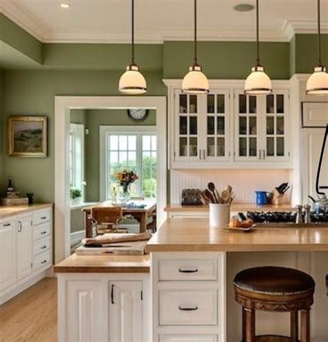 modern green kitchen walls